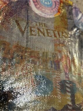 The Venetian Las Vegas Sequin Graphic Tee Size XL Gift Shop Shirt